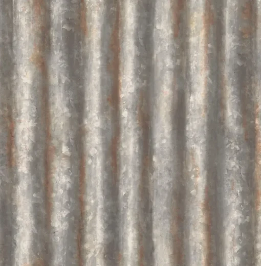 Fashion Brewster 2767-22333 Alloy Silver Corrugated Metal Wallpaper