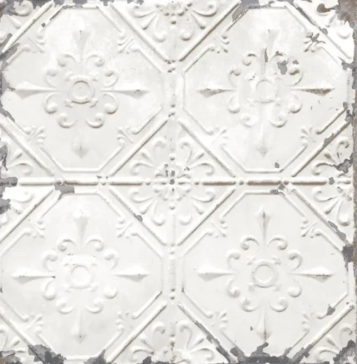 Clearance Brewster 2767-22305 Artisan White Tin Ceiling Wallpaper
