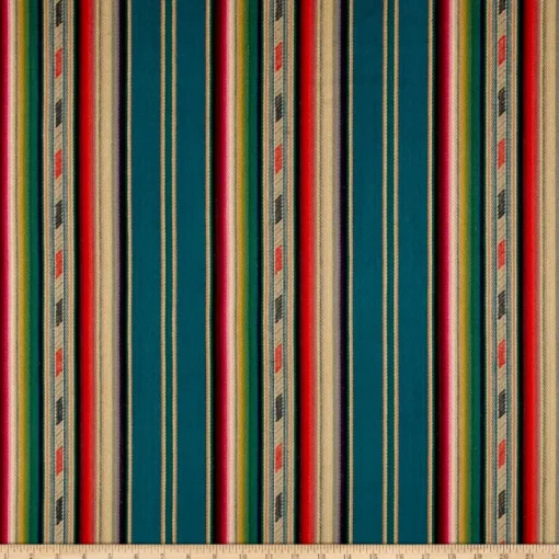 Online Laura Kiran Bandolier Stripe Teal Multi Fabric