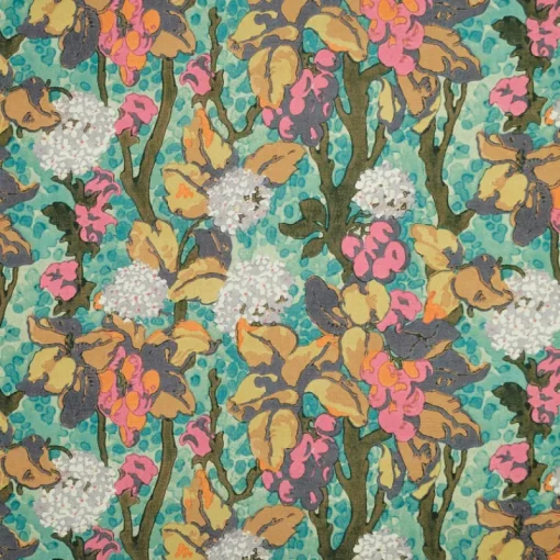 Discount PKaufmann_inc/PK Bell Blooms Cyan P/Kaufmann Fabric