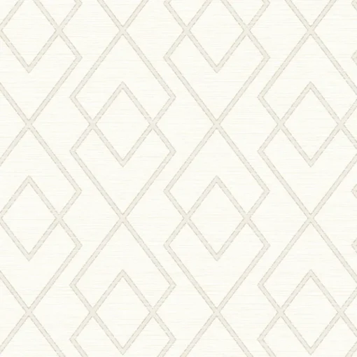Sale Brewster Blaze White Trellis Wallpaper