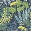 Best Brewster/ASP 2973-90001 Brie Dark Blue Forest Flowers Wallpaper