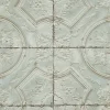 Clearance Brewster Deerfield Teal Vintage Tin Tile Wallpaper