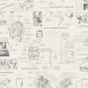 Sale York DI0937 Cream Marvels Heroes Schematics Wallpaper