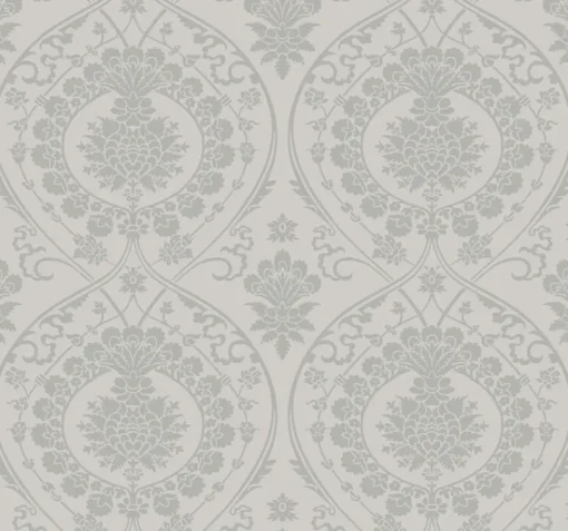 Sale York DM4904 Gray Silver Imperial Damask Wallpaper
