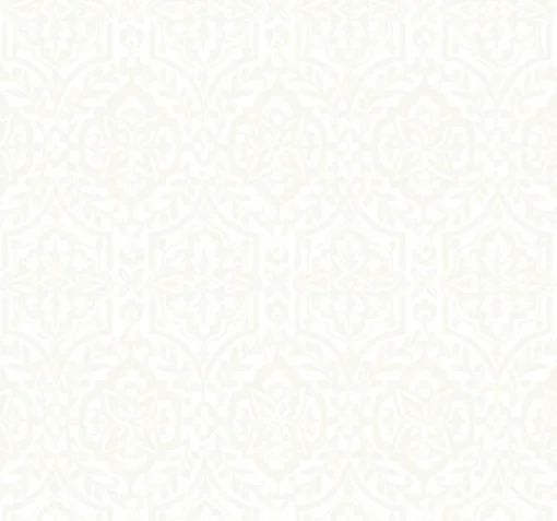 New York DM5032 White Catherdral Damask Wallpaper