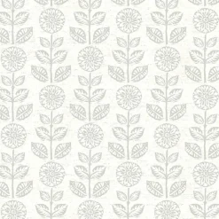 Clearance Brewster 2904-13514 Dolly Taupe Folk Floral Wallpaper