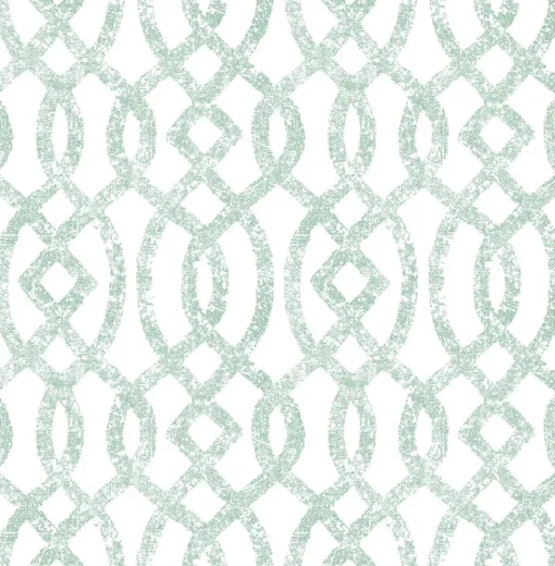 Sale Brewster/ASP Ethereal Sea Green Trellis Wallpaper