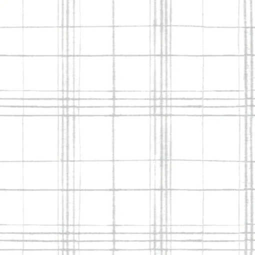 Clearance York FH4020 Gray/White Farmhouse Plaid Wallpaper