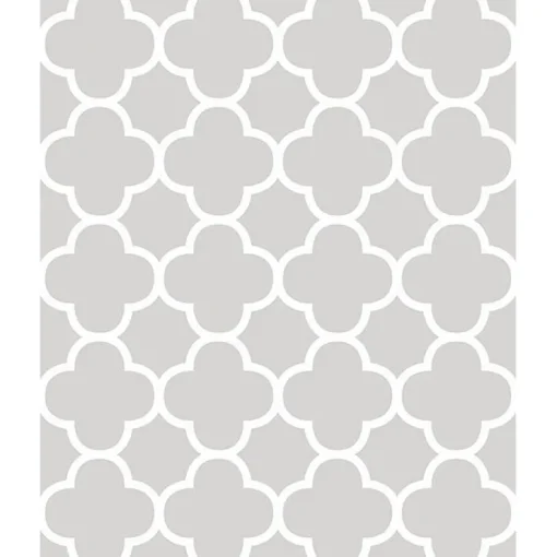 Discount Brewster For Your Bath III Origin Grey Quatrefoil Wallpaper