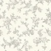 Outlet Brewster 3119-02193 French Nightingale Taupe Floral Scroll Wallpaper