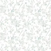 Clearance Brewster 3122-10910 Glinda Aqua Floral Trail Wallpaper