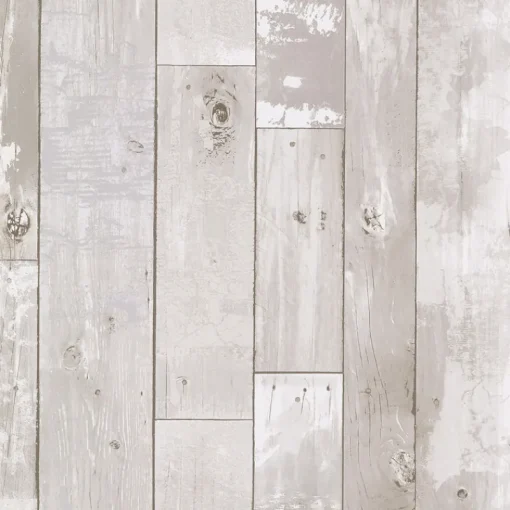 Fashion Brewster 2767-20131 Harbored Light Grey Distressed Wood Panel Wallpaper