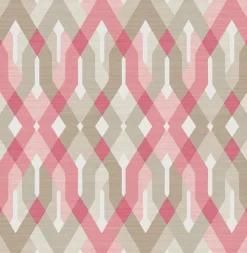 Discount Brewster/ASP Harbour Pink Geometric Wallpaper