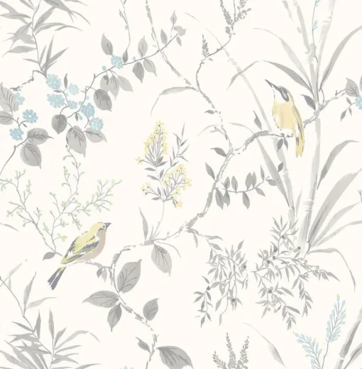 New Brewster 3123-24172 Imperial Garden Grey Botanical Wallpaper
