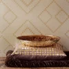New Brewster Kilim Brass Aztec Diamond Wallpaper