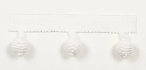 Outlet Europatex Le Lin Beaded Fringe White Trim