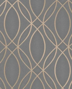 Best Brewster 2834-42349 Lisandro Taupe Geometric Lattice Wallpaper