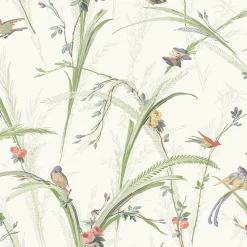 Clearance Brewster 3119-19321 Meadowlark Light Green Botanical Wallpaper