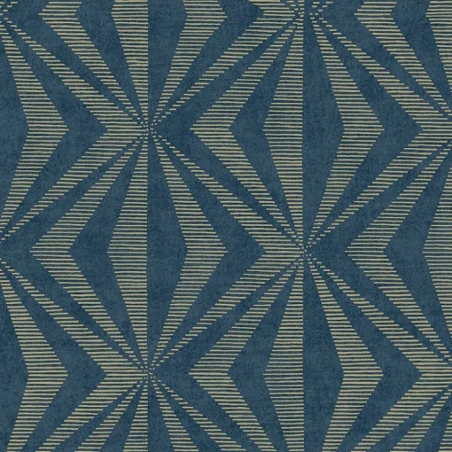 Discount Brewster 4025-82552 Monge Blue Geometric Wallpaper