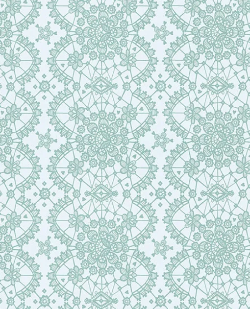 Discount Brewster Myte Mint Lace Wallpaper