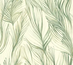 Sale York NA0500 Green Peaceful Plume Wallpaper