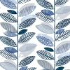 Sale Brewster 2904-25682 Nyssa Blue Leaves Wallpaper