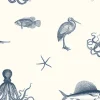 Outlet Brewster Oceania Navy Sea Creature Wallpaper