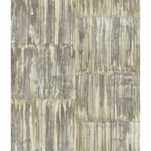 Fashion Brewster/ASP 2540-24065 Patina Panels Yellow Metal Wallpaper