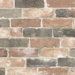Hot Brewster/ASP Reclaimed Bricks Dusty Red Rustic Wallpaper