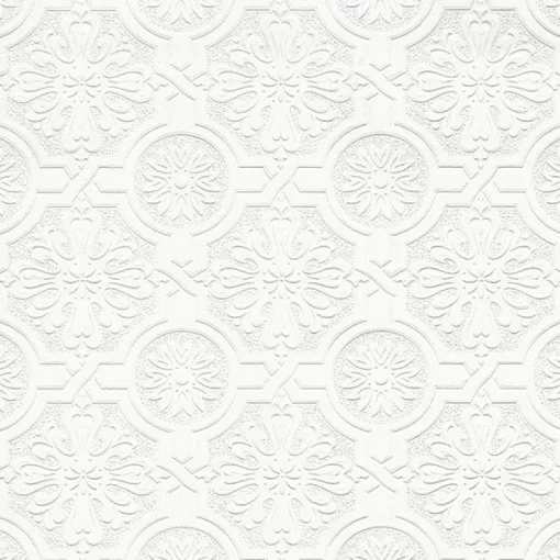 Best Brewster 4000-32817 Victorian White Tin Ceiling Paintable Wallpaper
