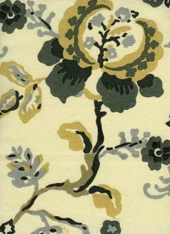 Hot Laura Kiran Watercolor Print Gunmetal Fabric