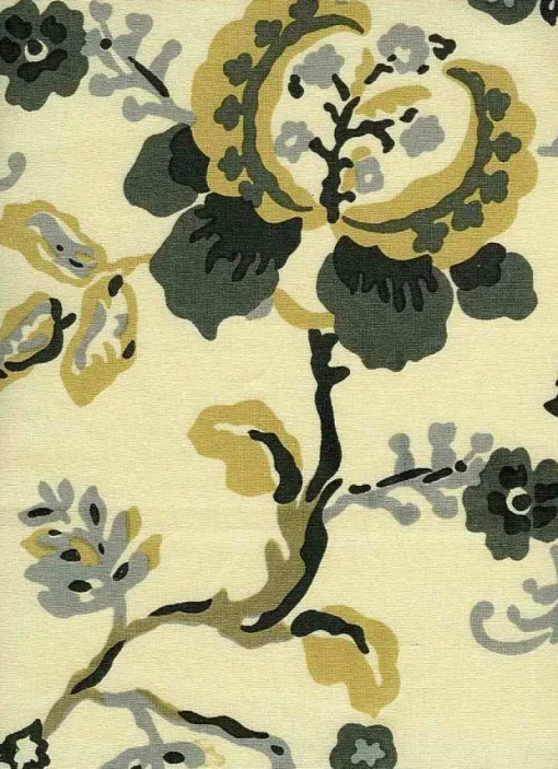 Hot Laura Kiran Watercolor Print Gunmetal Fabric
