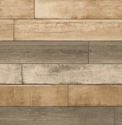 Fashion Brewster/ASP Weathered Plank Wheat Wood Texture Wallpaper