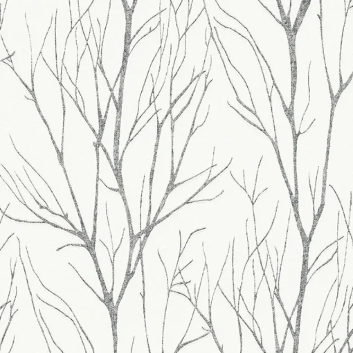 Brewster 2979-37260-4 Diani Charcoal Metallic Tree Wallpaper