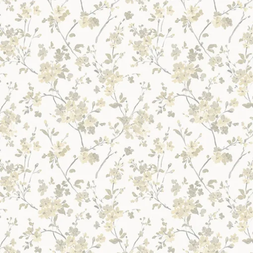 Brewster 3122-10903 Glinda Light Yellow Floral Trail Wallpaper