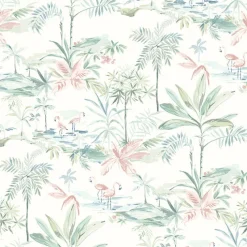 Brewster 3120-12075 Lagoon Teal Scenic Island Wallpaper