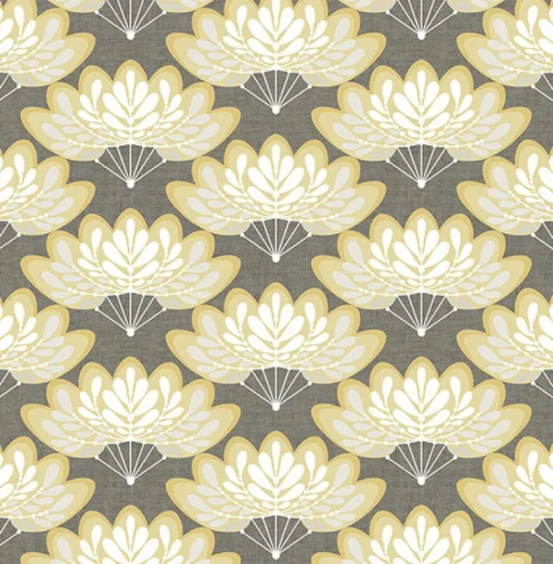 Brewster/ASP 2861-25754 Lotus Mustard Floral Fans Wallpaper