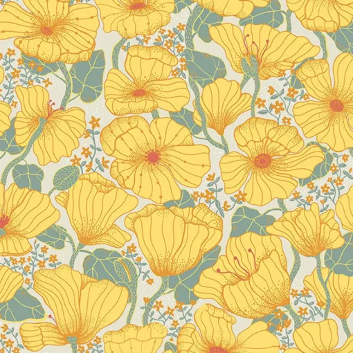 Brewster/ASP 2932-65112 Matilda Yellow Poppy Fields Wallpaper