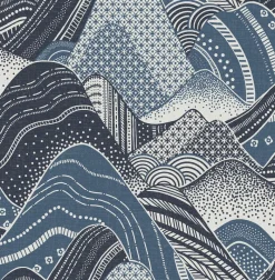 Brewster/ASP 2764-24333 Meru Navy Mountain Wallpaper