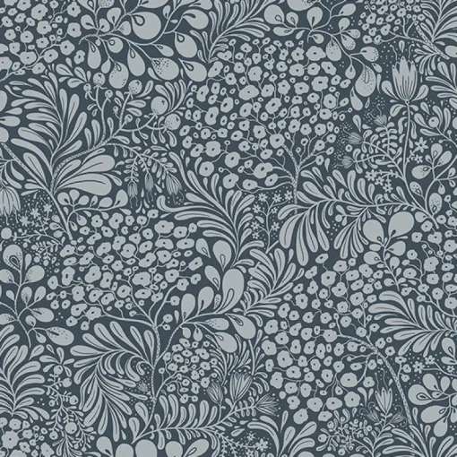Brewster/ASP 2932-65129 Siv Dark Blue Botanical Wallpaper