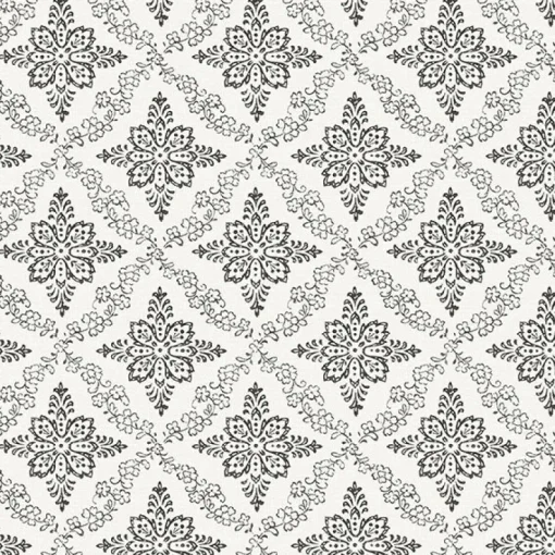 Brewster 3119-13534 Wynonna Black Geometric Floral Wallpaper