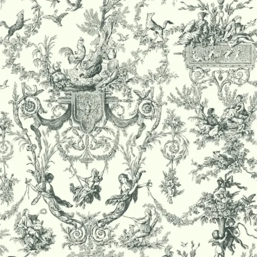 York Ashford Toiles Old World Toile Wallpaper (AT4237_B12)