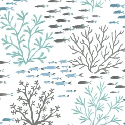 York CV4406 Blue Brown Marine Garden Wallpaper