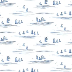 York CV4462 Blue Full Sails Wallpaper