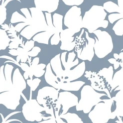 York CV4440 Blue Hibiscus Arboretum Wallpaper