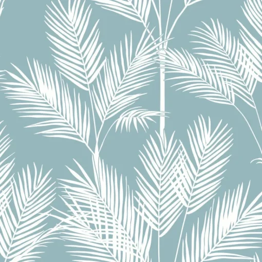 York CV4408 Blue King Palm Silhouette Wallpaper