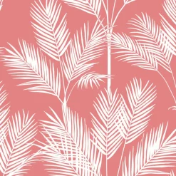 York CV4407 Coral King Palm Silhouette Wallpaper