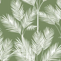 York CV4411 Green King Palm Silhouette Wallpaper