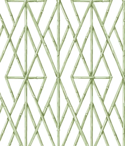 York CV4451 Green Riviera Bamboo Trellis Wallpaper
